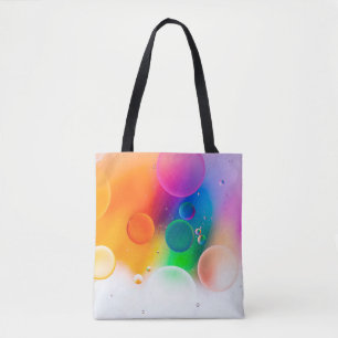 Bolsa Tote Imagem artística colorida de queda de óleo na água