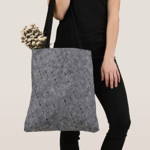 Bolsa Tote Imagem da cinza dividida em retângulos, fio de bri