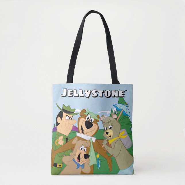 Bolsa Tote Imagem da Floresta Enquadrada por Yogi Bear e Amig (Frente)