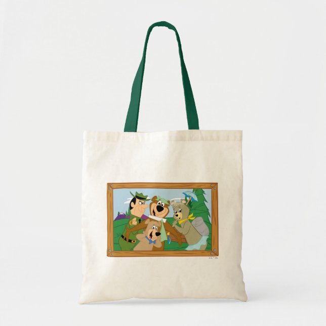 Bolsa Tote Imagem da Floresta Enquadrada por Yogi Bear e Amig (Frente)