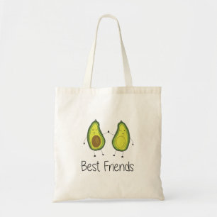 Bolsa Tote Imagem de Amizade do Cartoon Verde Avocado
