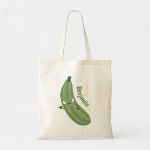 Bolsa Tote Imagem de animação feliz da abobrinha