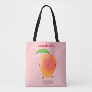 Bolsa Tote Imagem de desenho animado amarelo de manga feliz e