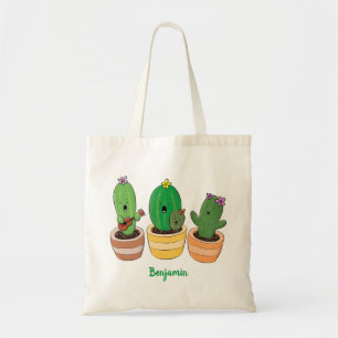 Bolsa Tote Imagem de desenho animado cacto cacto cacto cáusti