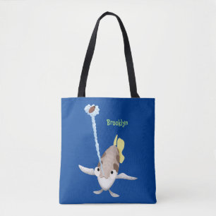 Bolsa Tote Imagem de desenho animado de Arquerfish em Cute