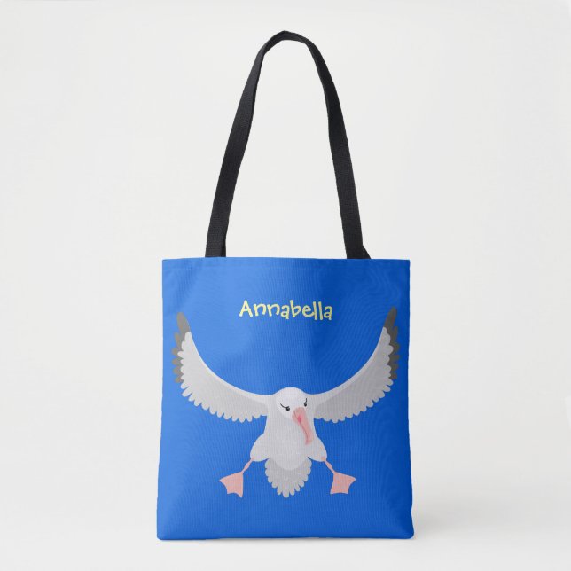 Bolsa Tote Imagem de desenho animado de aves voadoras de alba (Frente)