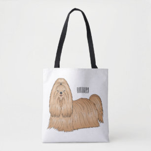Bolsa Tote Imagem de desenho animado de cabelos longos Shih t