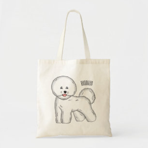 Bolsa Tote Imagem de desenho animado de cachorro de frise de