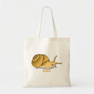 Bolsa Tote Imagem de desenho animado de caracol amarelo-bonit