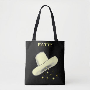 Bolsa Tote Imagem de desenho animado de chapéu de Cowgirl & e