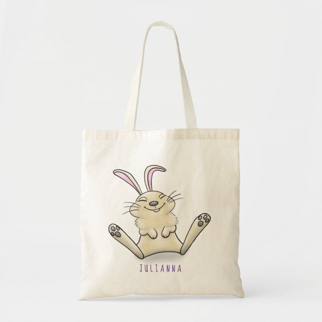 Bolsa Tote Imagem de desenho animado de coelho bonito (Frente)