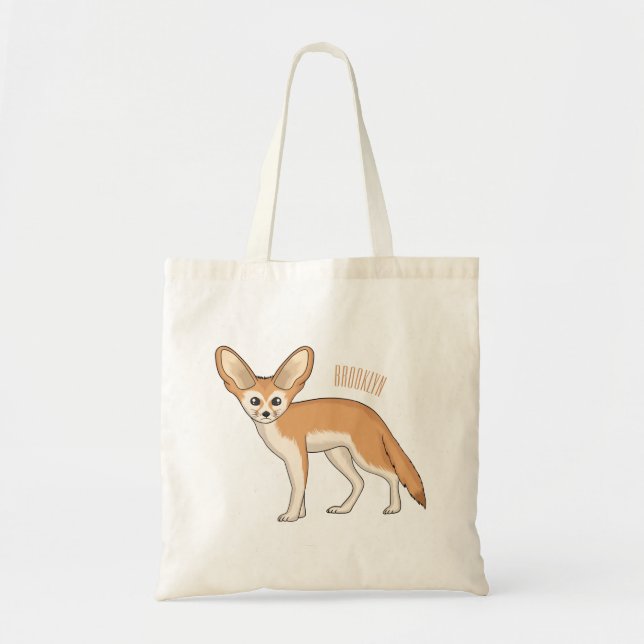 Bolsa Tote Imagem de desenho animado de fennec fox (Frente)