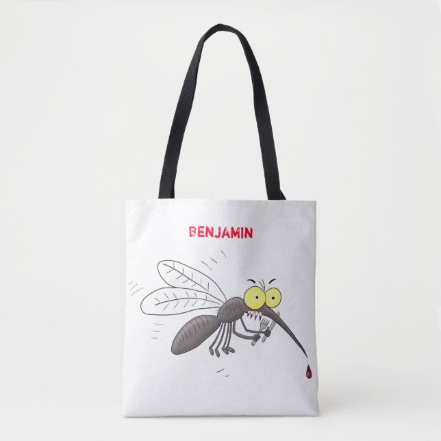 Bolsa Tote Imagem de desenho animado de insetos mosquitos eng (Frente)