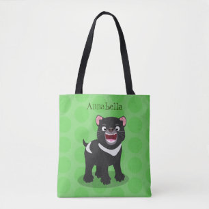 Bolsa Tote Imagem de desenho animado do demônio da Tasmânia,