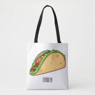 Bolsa Tote Imagem de desenho animado do Taco