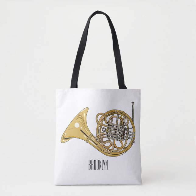 Bolsa Tote Imagem de desenho animado francês (Frente)