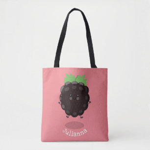 Bolsa Tote Imagem de desenho animado roxo de amora doce e fel