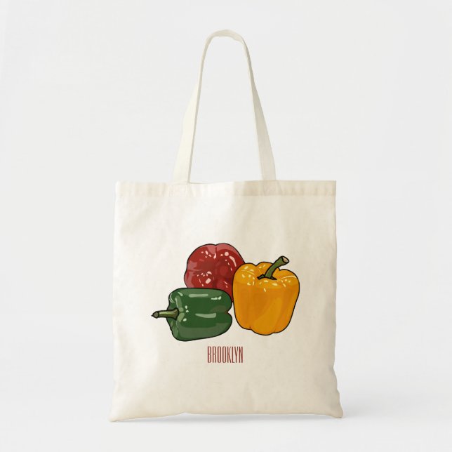 Bolsa Tote Imagem de desenho em Capsicum (Frente)
