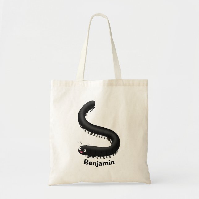 Bolsa Tote Imagem de desenho em forma de milipede (Frente)