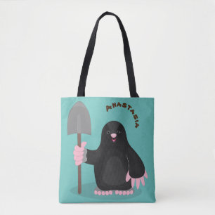 Bolsa Tote Imagem de desenhos animados alegres e bonitos