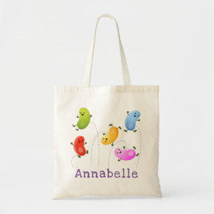 Bolsa Tote Imagem de desenhos animados de gellybeans felizes