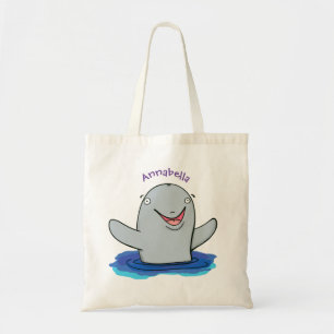 Bolsa Tote Imagem de desenhos animados de propósito feliz e