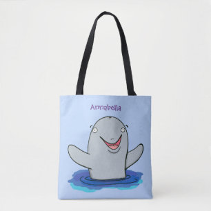 Bolsa Tote Imagem de desenhos animados de propósito feliz e