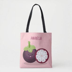 Bolsa Tote Imagem de desenhos animados roxos e bonitos