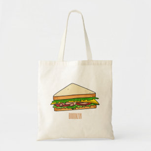 Bolsa Tote Imagem de desenhos em Sandwich
