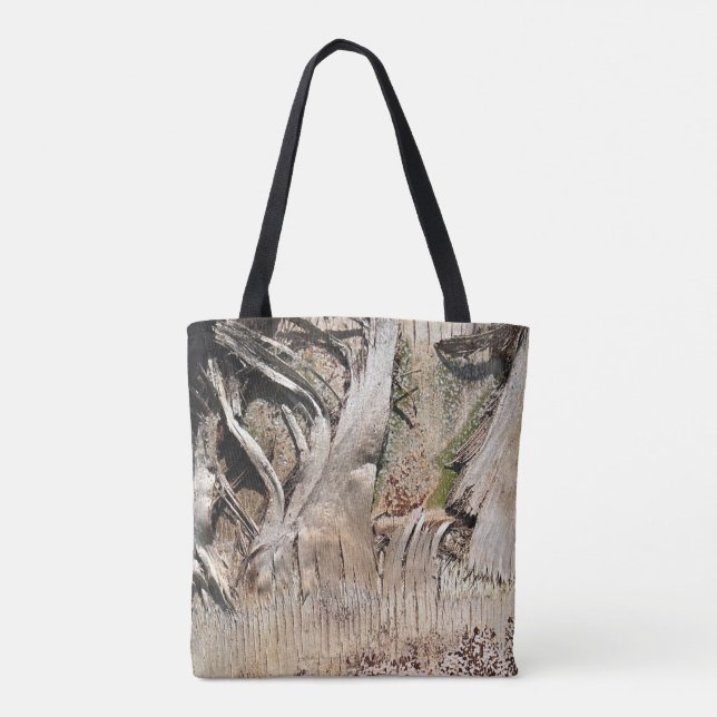 Bolsa Tote Imagem de Foto de Fechamento de Textura de Tronco  (Verso)