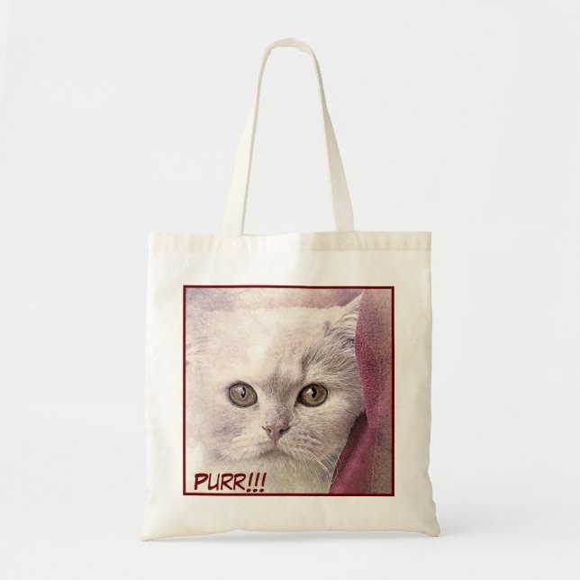 Bolsa Tote Imagem de Gato de Fecho Adorável (Frente)