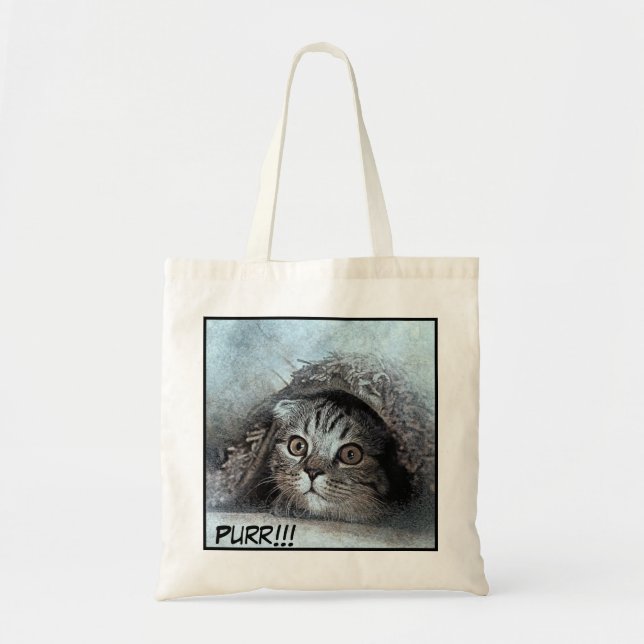 Bolsa Tote Imagem de Gato de Fecho Adorável (Frente)