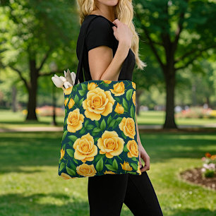 Bolsa Tote Imagem de Rosas Amarelas Nº 2