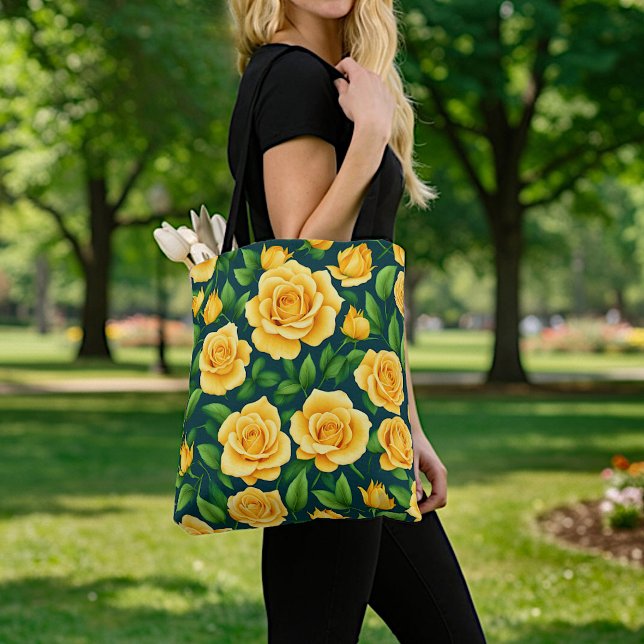 Bolsa Tote Imagem de Rosas Amarelas Nº 2 (Criador carregado)
