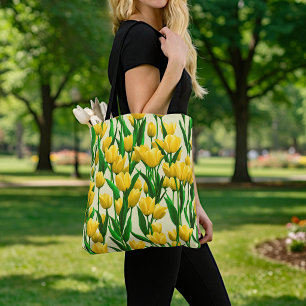 Bolsa Tote Imagem de Tulipas Amarelas Nº 2