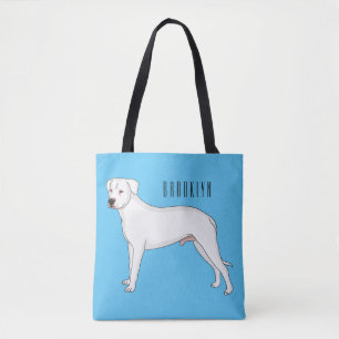 Bolsa Tote Imagem do desenho animado do cão Dogo argentino