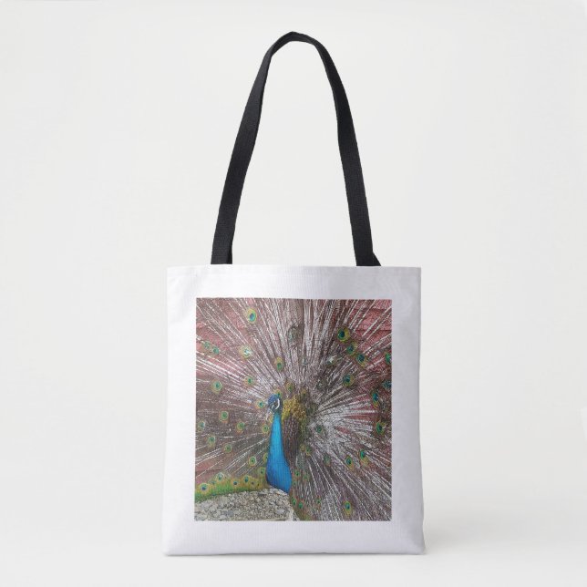 Bolsa Tote Imagem do pavão (Frente)