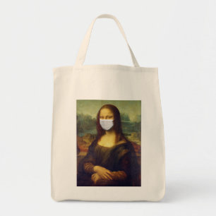 Bolsa Tote Imagem Elegante Chic Green Mona Lisa Covid 19