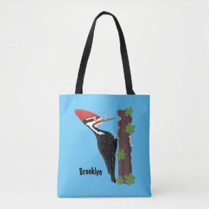 Bolsa Tote Imagem engraçada do desenho do pica-pau pileado