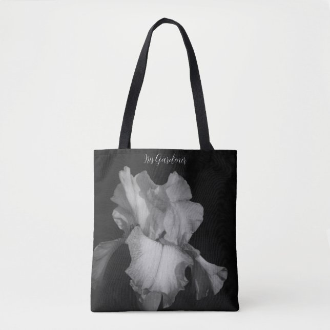 Bolsa Tote Imagem Iris Branca Elegante Personalizada (Frente)