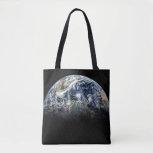 Bolsa Tote Imagem Mosaica Do Planeta Terra Com 3 Furacões