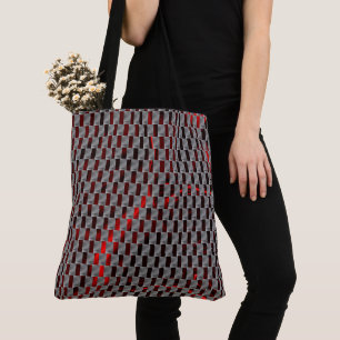 Bolsa Tote Imagem vermelha sob placas de cinza, formas retang
