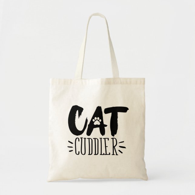 Bolsa Tote Imagens de Gato Feliz, Cuddler, Aestésico (Frente)