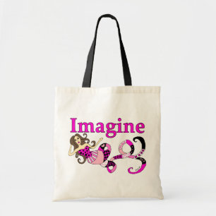 Bolsa Tote Imagine a edição cor-de-rosa da sereia
