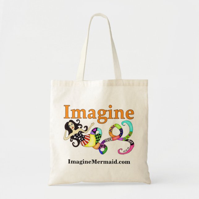 Bolsa Tote Imagine a sacola da sereia (Frente)