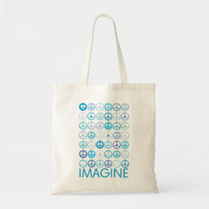 Bolsa Tote IMAGINE - Sinais de paz internacionais azuis