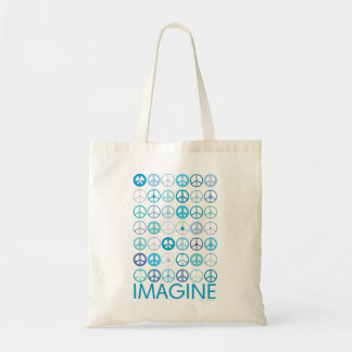 Bolsa Tote IMAGINE - Sinais de paz internacionais azuis
