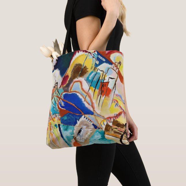 Bolsa Tote Implantação 30 (Canhões) por Wassily Kandinsky (Close Up)