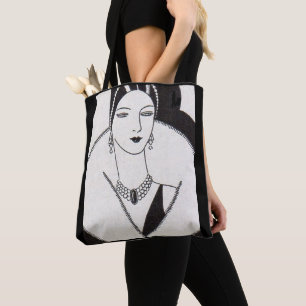 Bolsa Tote impressão 1928 da mulher do art deco