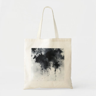 Bolsa Tote Impressão 2 de Aquarela Preta e Branco